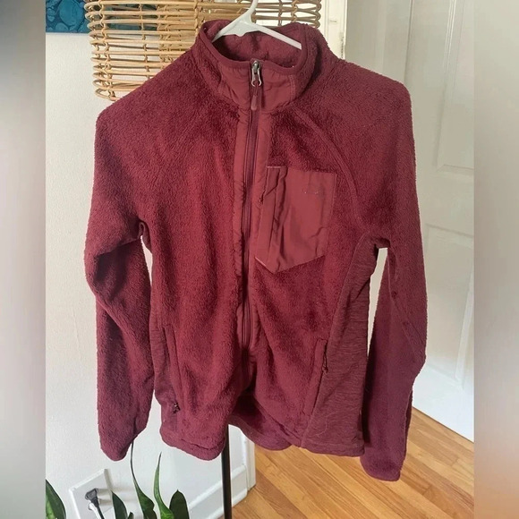 LL Bean adventure hybrid fleece jacket size s / maroon - Picture 1 of 4